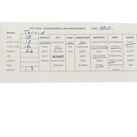 Torrid Women's High Rise Stretch 5 Pockets Cropped Bootcut Jeans Med Wash 18 - Picture 9 of 9